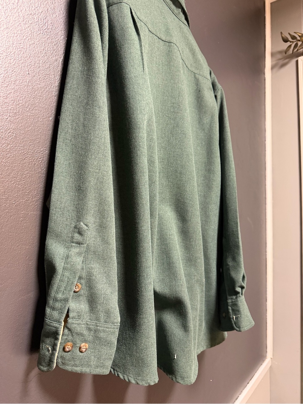 Canela’s casual camping button down shirt Forrest green size L - Picture 4 of 9